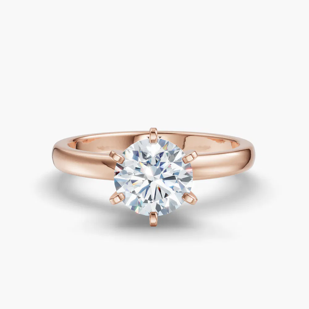 Thaly 1 carat Lab Grown Diamond Round Cut Solitaire, Classic, Simple Engagement Ring in 18K Rose Gold
