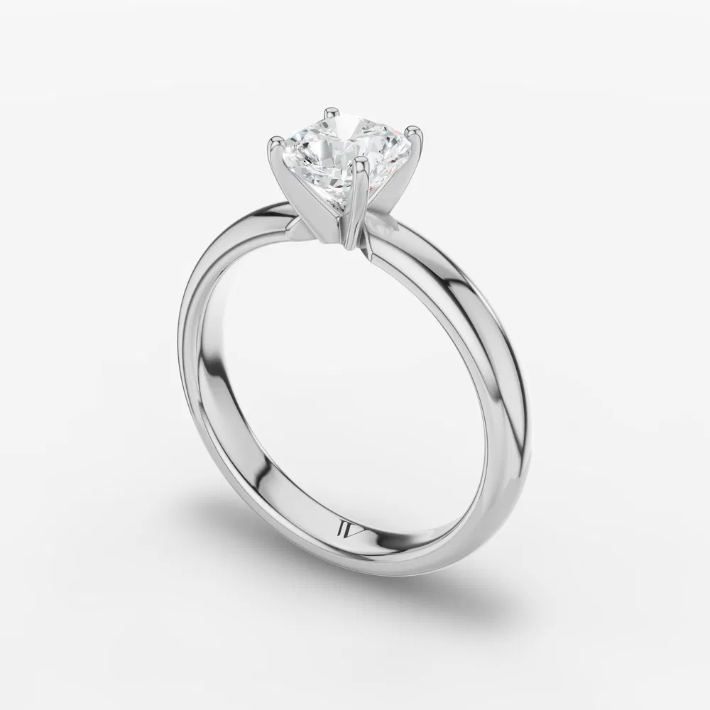 Certified 2 carat Lab Grown Diamond Cushion Cut Solitaire, Classic, Simple Engagement Ring in 14K White Gold-Sorrq