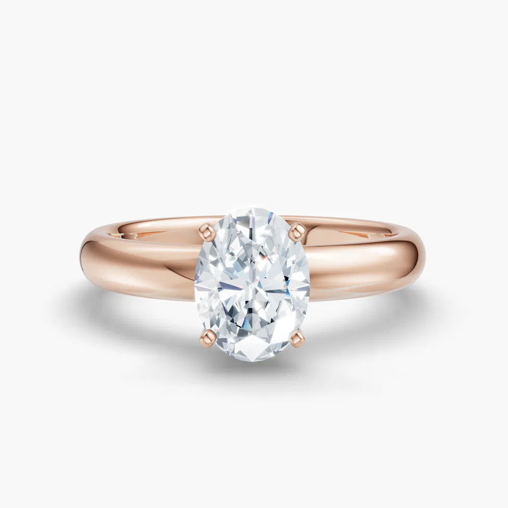 Certified 1 carat Lab Grown Diamond Oval Cut Solitaire, Classic, Simple Engagement Ring in 14K Rose Gold-Sorrq