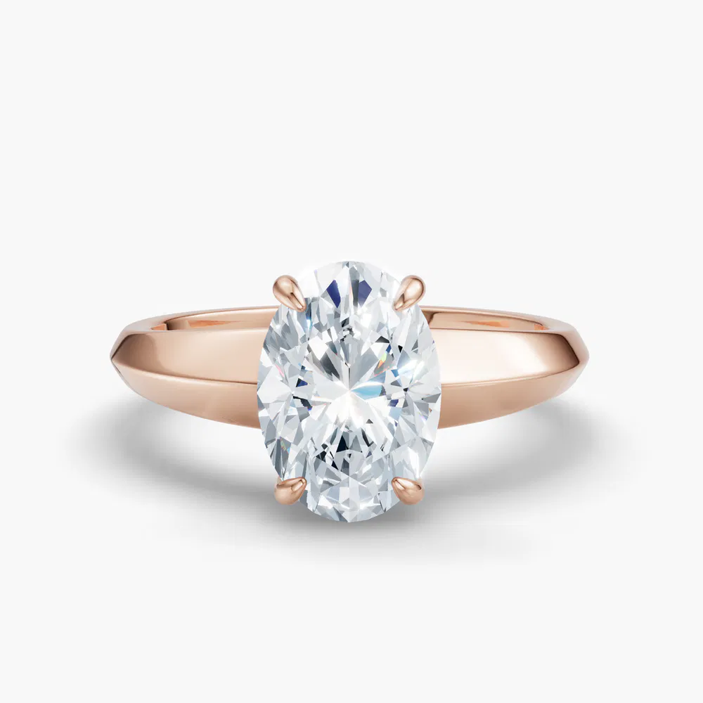Certified 1 carat Lab Grown Diamond Oval Cut Solitaire, Classic, Simple Engagement Ring in 14K Rose Gold-Jynx