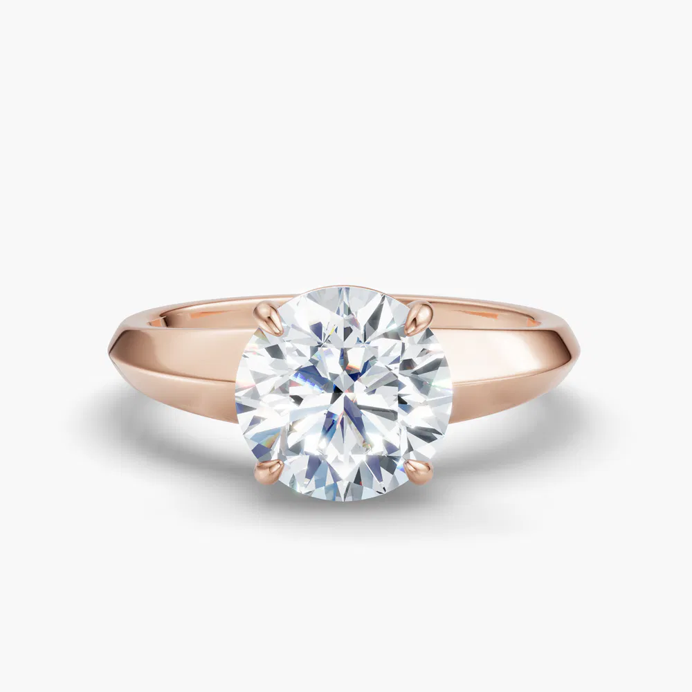 Jynx 1 carat Lab Grown Diamond Round Cut Solitaire, Low profile, Classic Engagement Ring in 18K Rose Gold