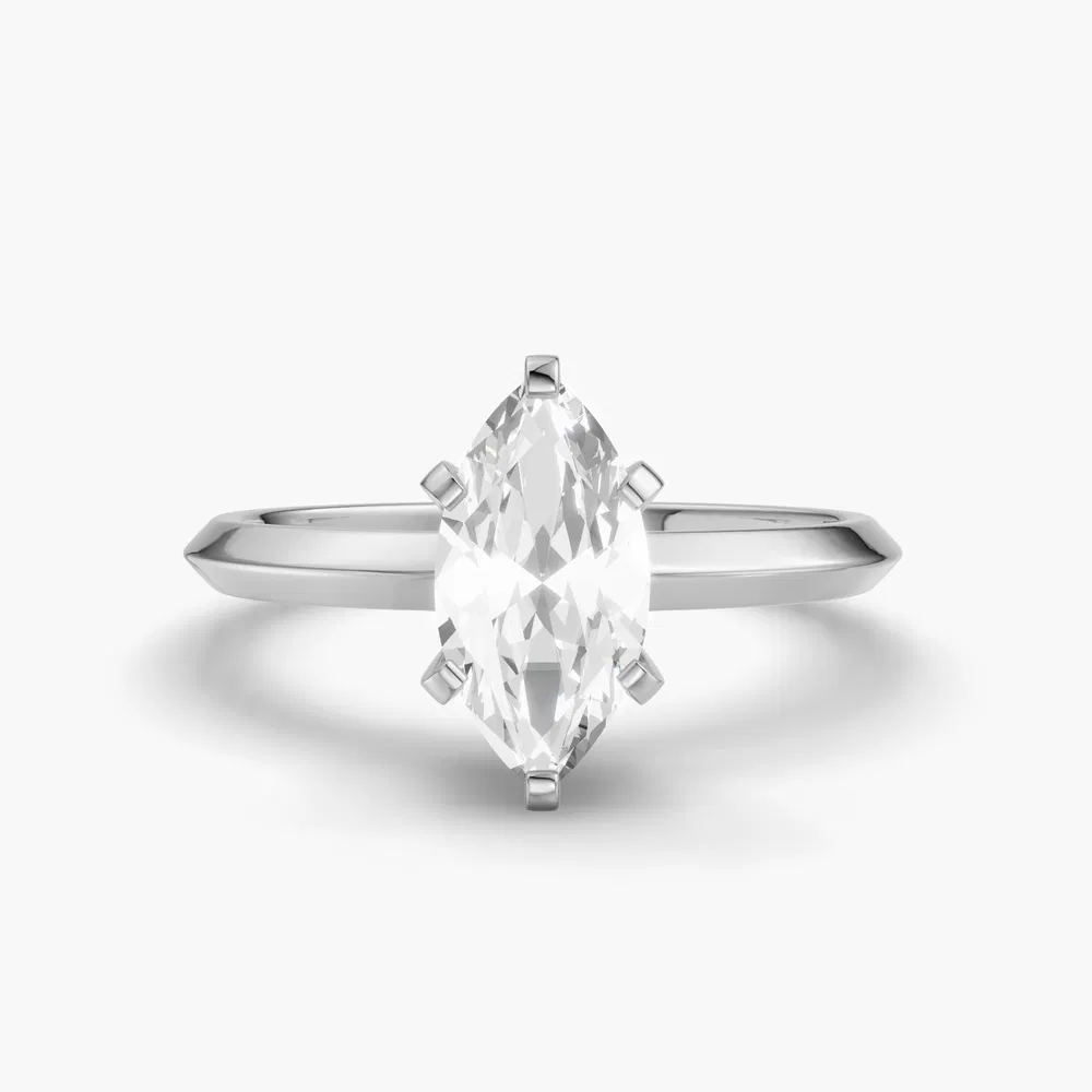 Sylun 1 carat Lab Grown Diamond Marquise Cut Solitaire, Classic, Simple Engagement Ring in 14K White Gold