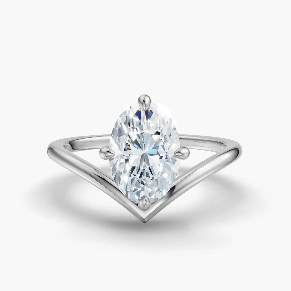 Certified 5 carat Lab Grown Diamond Oval Cut Solitaire, Floating Engagement Ring in 14K White Gold-Lira