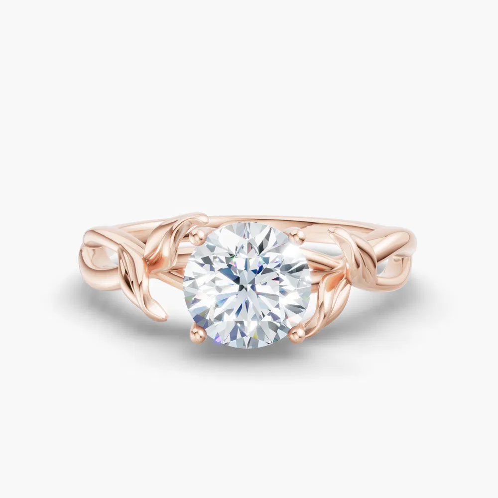 Mirel 1 carat Lab Grown Diamond Round Cut Solitaire, Vintage, Split Shank Engagement Ring in 18K Rose Gold