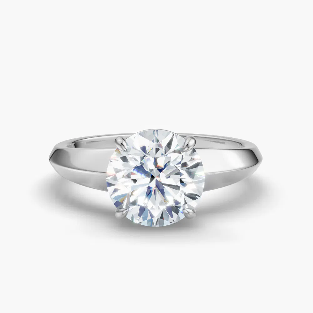 Jynx 1 carat Lab Grown Diamond Round Cut Solitaire, Low profile, Classic Engagement Ring in 14K White Gold