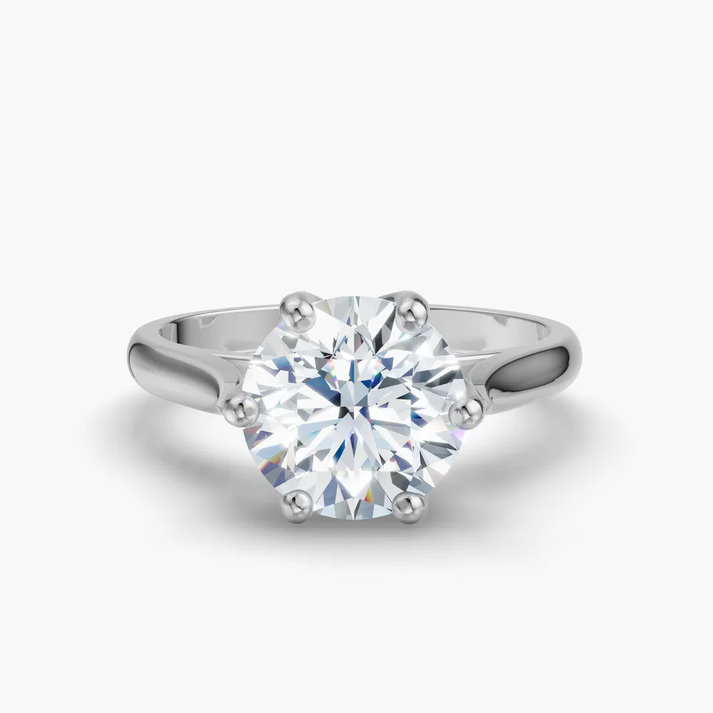 Certified 1 carat Lab Grown Diamond Round Cut Solitaire, Vintage, Cathedral Engagement Ring in Platinum-Nova