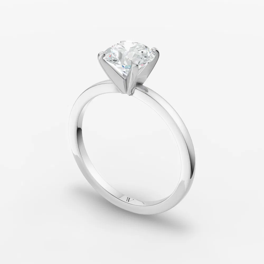 Certified 1 carat Lab Grown Diamond Round Cut Solitaire, Classic, Simple Engagement Ring in 14K White Gold-Cara