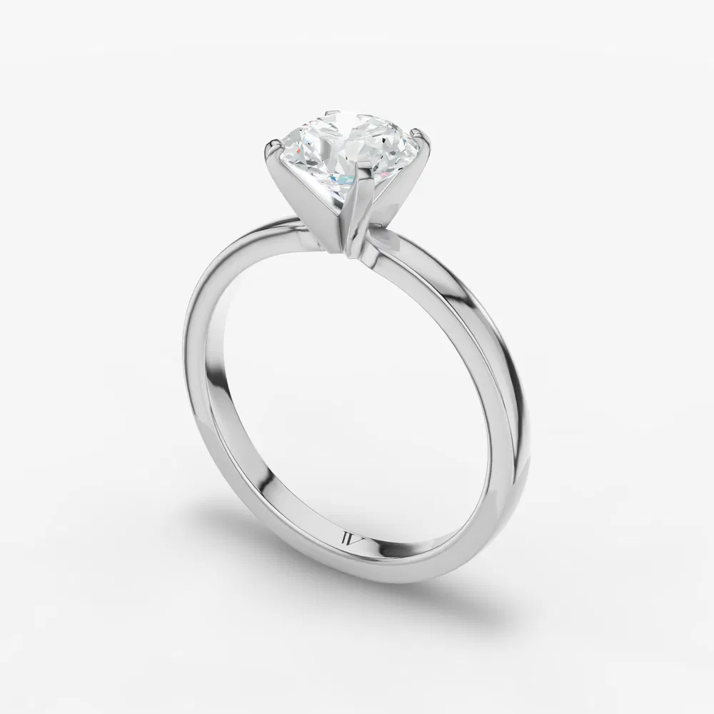 Certified 1 carat Lab Grown Diamond Round Cut Solitaire, Classic, Simple Engagement Ring in 14K White Gold-Ocea