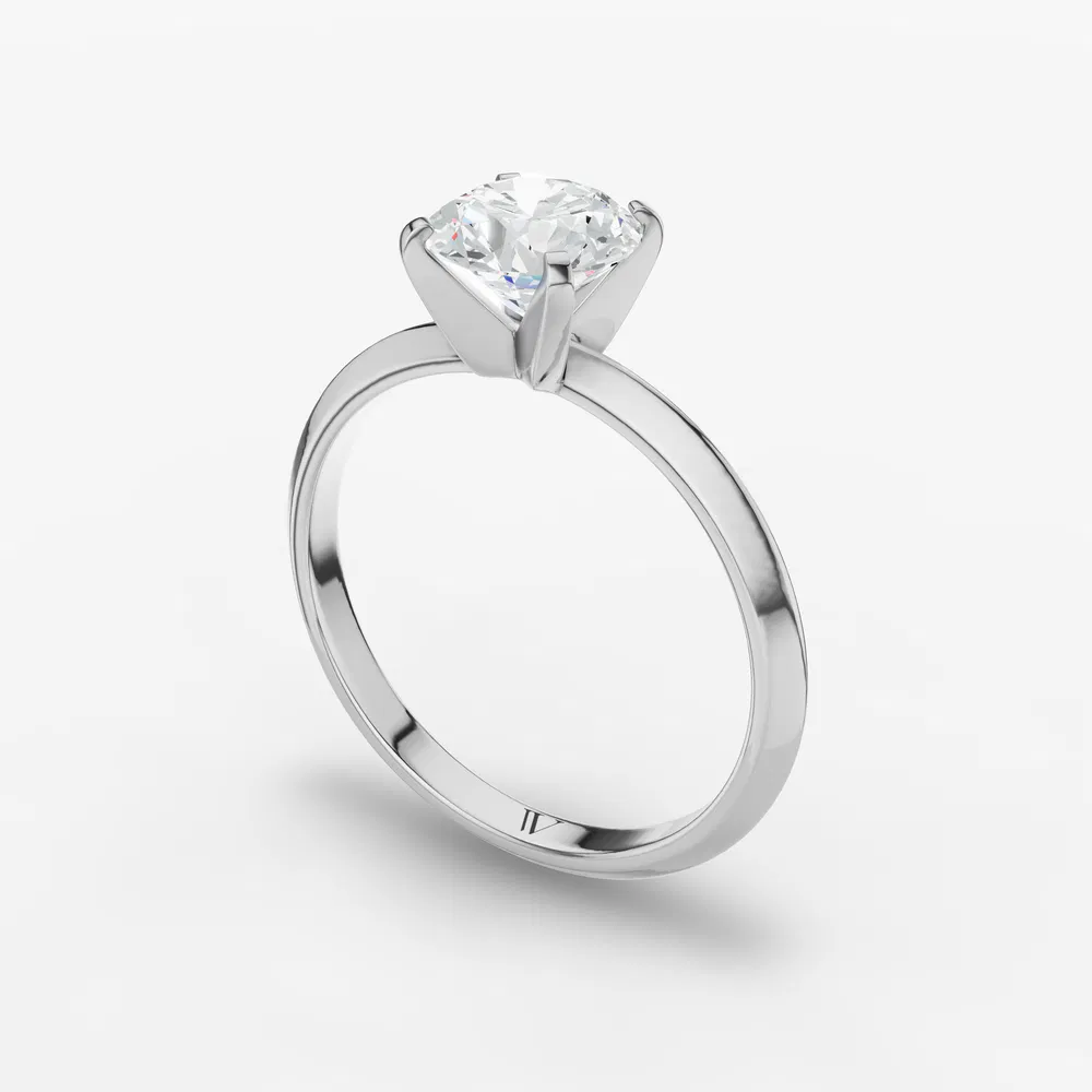 Certified 1 carat Lab Grown Diamond Round Cut Solitaire, Classic, Simple Engagement Ring in 14K White Gold-Sylun